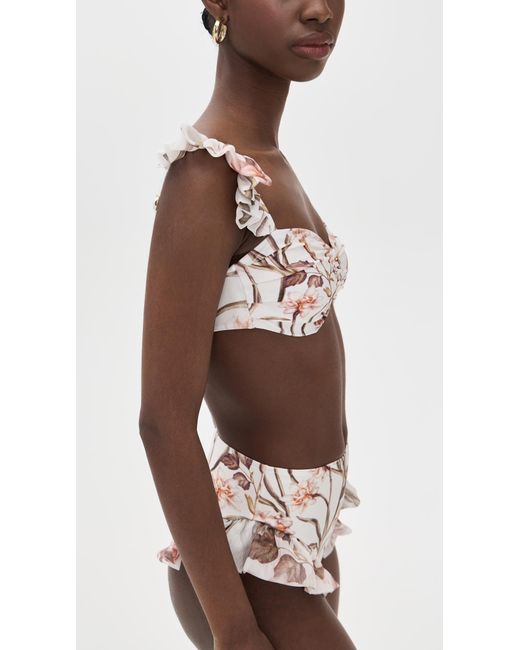 PATBO White Botanic Retro Flutter Bikini Top