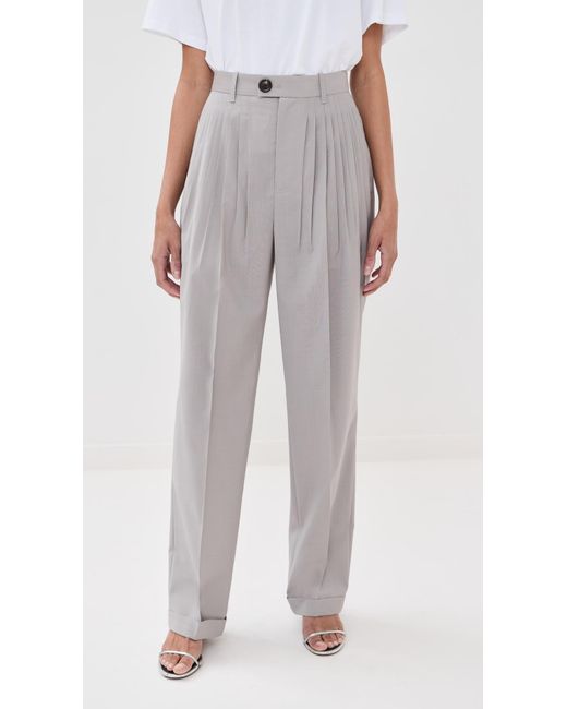 Peter Do White Jade Pleated Pants