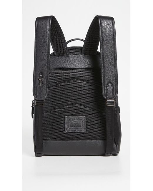 COACH Charter Backpack In Refined Pebbled Leather in Black for Men | Lyst
