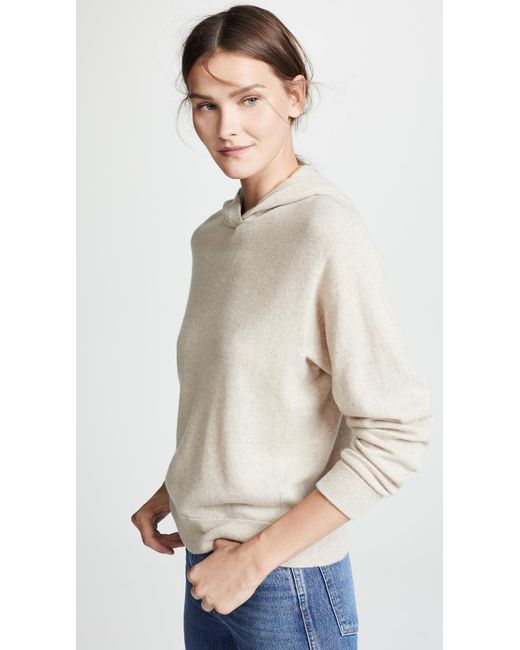 Vince Womens Cashmere Overlap Hoodie 