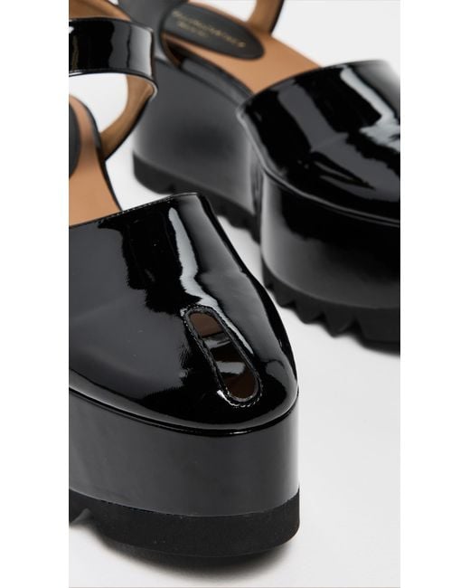 Stella McCartney Black Elyse Patent Alter Mat Platform Sandals