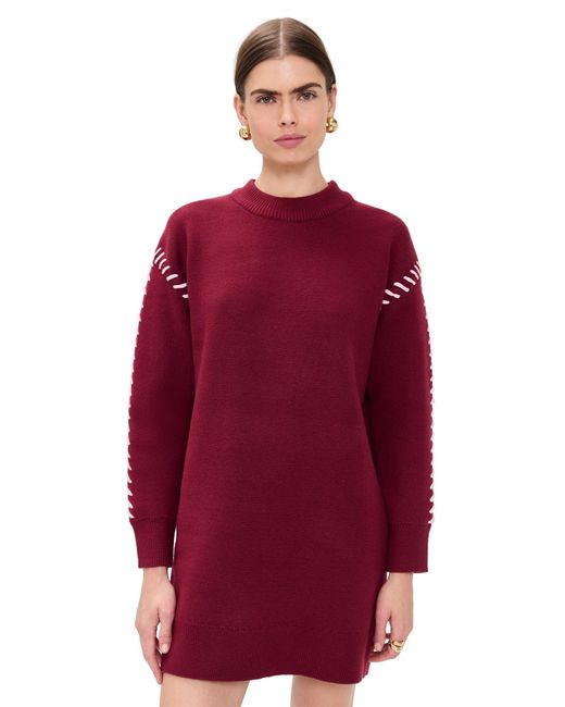 english factory long-sleeve whipstitch knit mini dress English Factory Long-Sleeve Whipstitch Knit Mini Dress