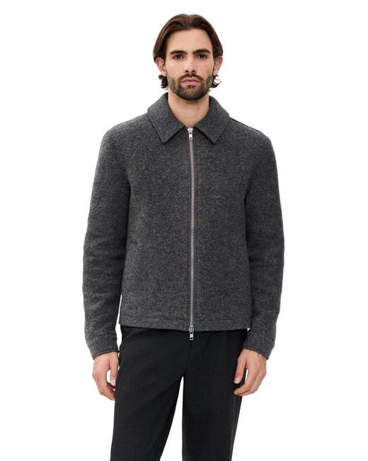 Wax London Black Wool Eldon Zip Jacket for men