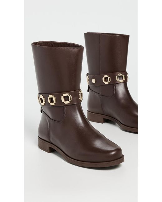 Larroude Brown Milan Flat Booties