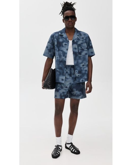 Maison Kitsuné Blue Elasticated Shorts 6.75 for men