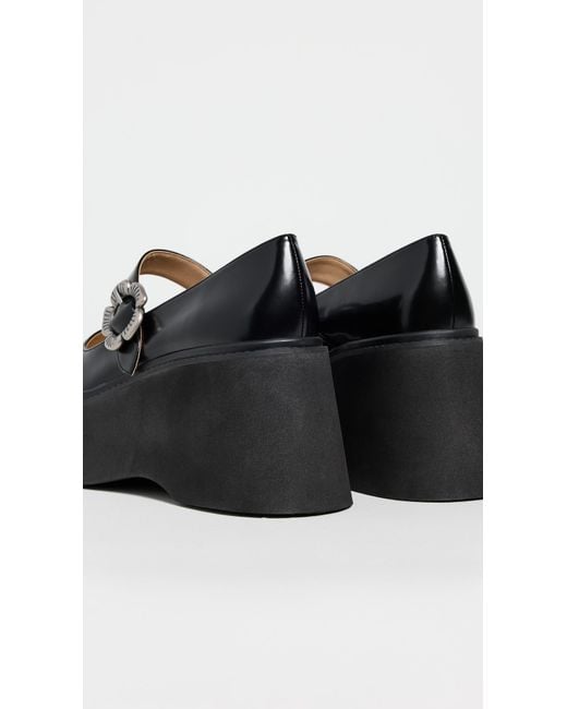COACH Black Tea Rose Platform Mary Janes Loafer