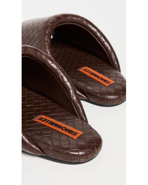 Simon Miller Woven Bubble Slides in Brown | Lyst