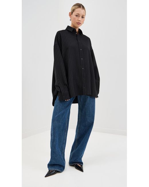 Wardrobe NYC Black Wardrobe. Nyc Oversize Mini Shirt Dress