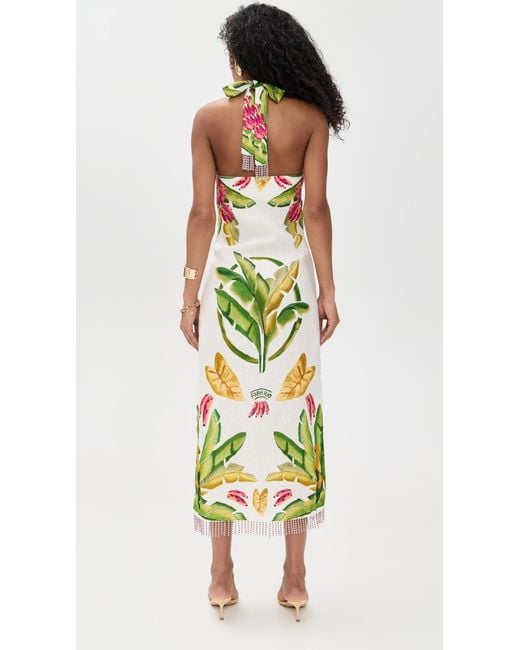 FARM Rio Summer Foliage Scarf Midi Dress | Lyst