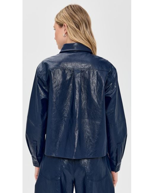 Hunter Bell Blue Vail Faux Leather Jacket