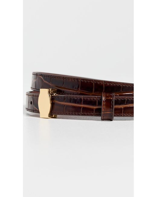Veronica Beard Brown Croc Embossed Dash Belt