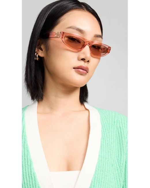 Miu Miu Black 07zs Rectangular Sunglasses