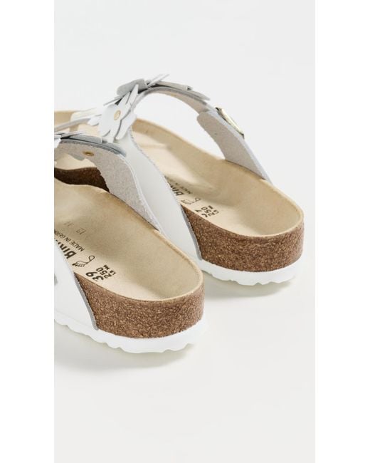 Birkenstock White Gizeh Flowers Sandals