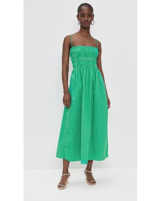 white christmas dresses Pistola Bianca Dress in Sage Egret Stripe