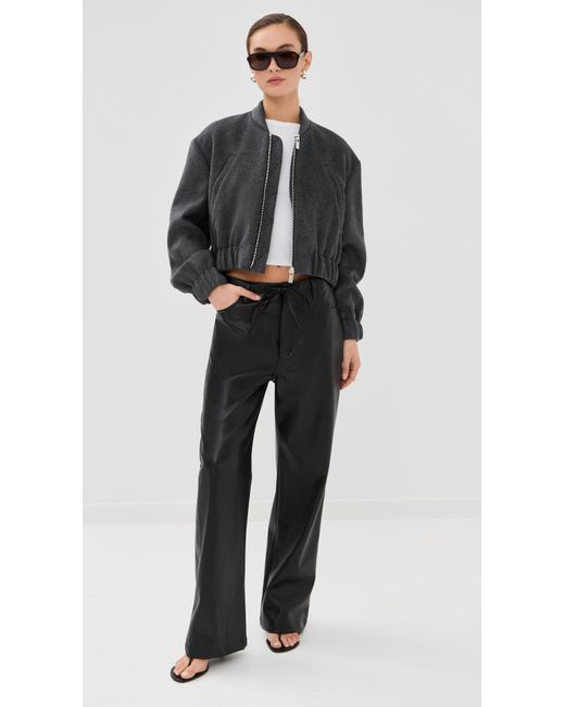 Another Tomorrow Black Bomber Jacket