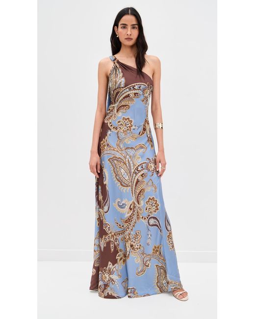 Hemant & Nandita Blue One Shoulder Long Dress