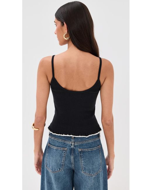 Le Bos Black Ribbed Tank