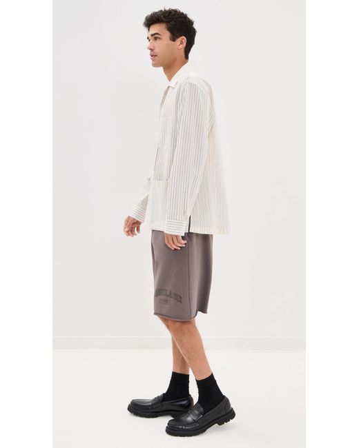 Maison Margiela White Striped Painters Shirt for men