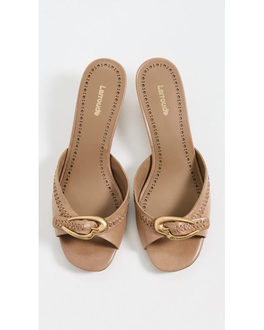 Larroude White Verona Mules