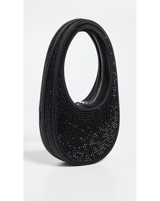 Coperni Black Crystal Embellished Mini Swipe Bag