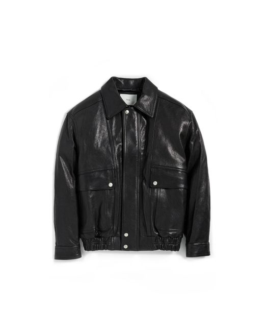 DUNST Oversized Vintage Leather Blouson Jacket in Black | Lyst