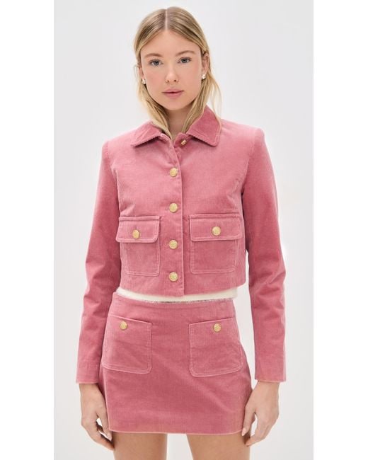 LoveShackFancy Pink Aylin Corduroy Jacket