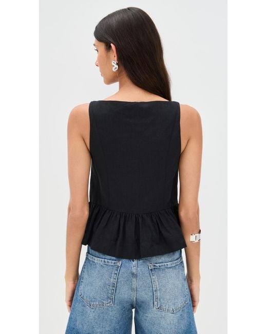 ALIGNE Black Penelope Linen Top