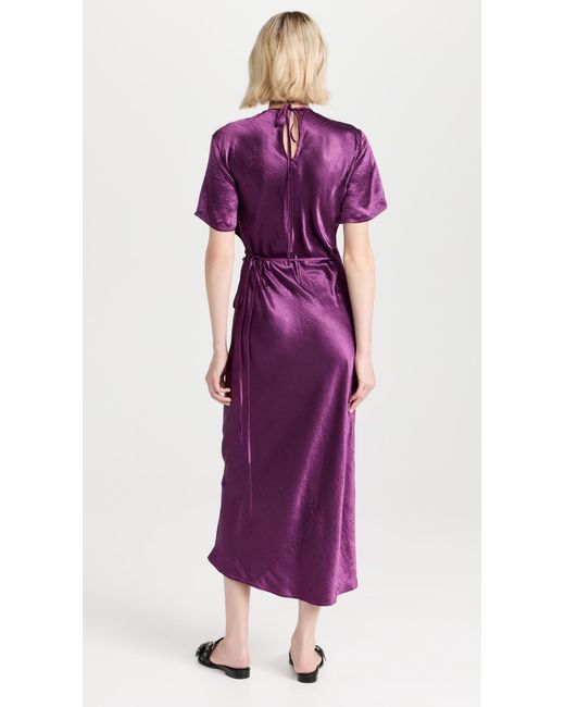 Acne Studios Short Sleeved Wrap Dress in Purple | Lyst
