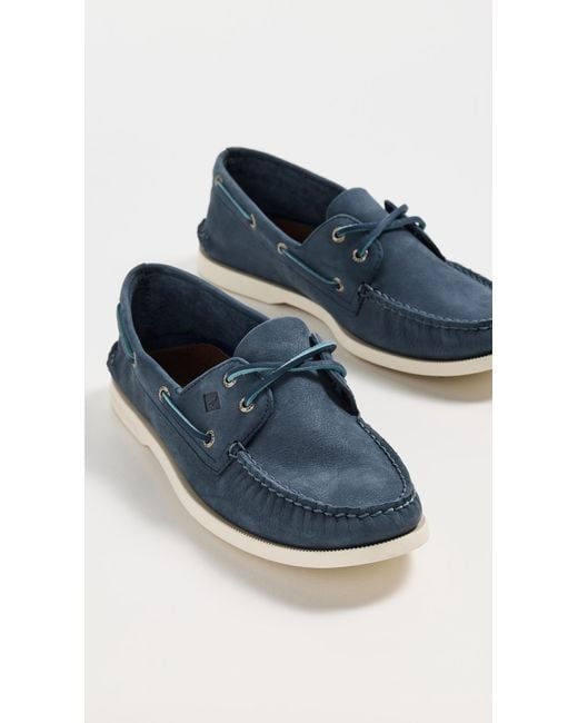 Sperry Top-Sider Blue Authentic Original 2 Eye Nubuck Boat Shoes for men