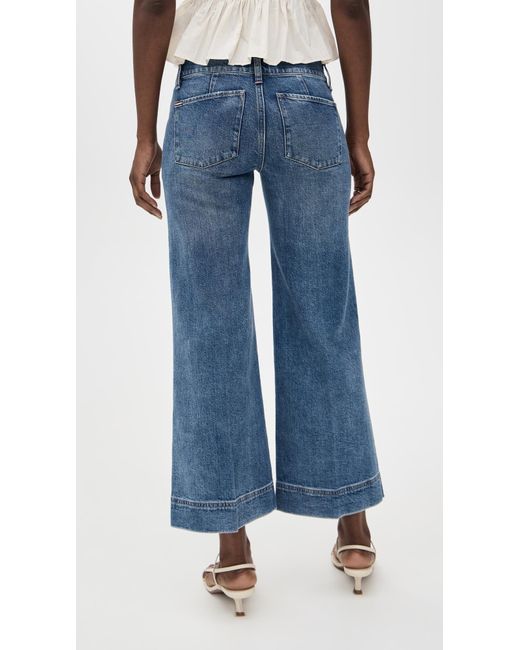 Alice + Olivia Blue Slay Clean Wide Leg Ankle Jeans