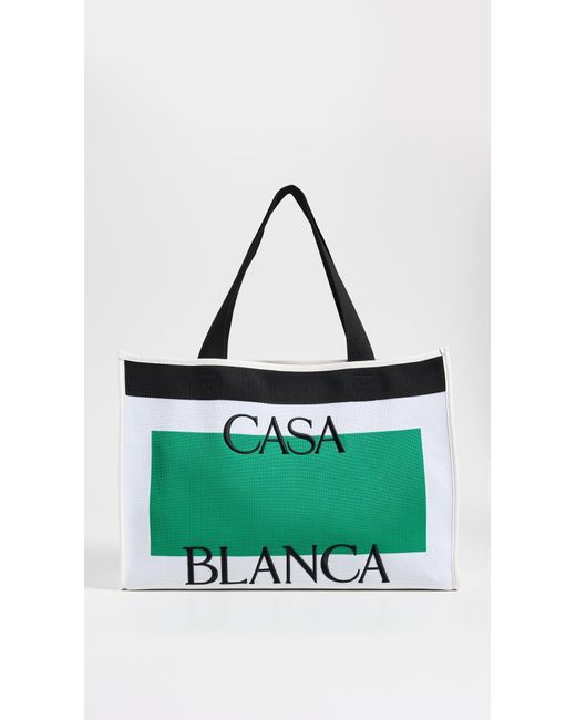 Casablancabrand Green Knitted Shopper Bag