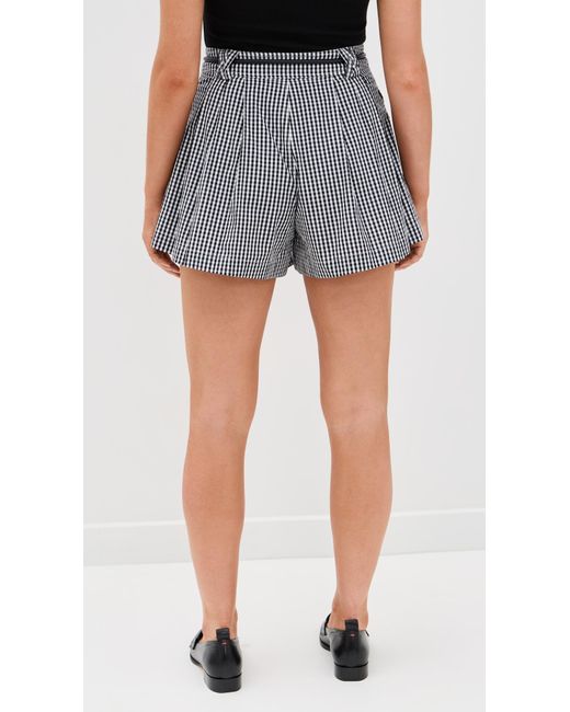 Sea Blue Neci Gingham Shorts With Belt
