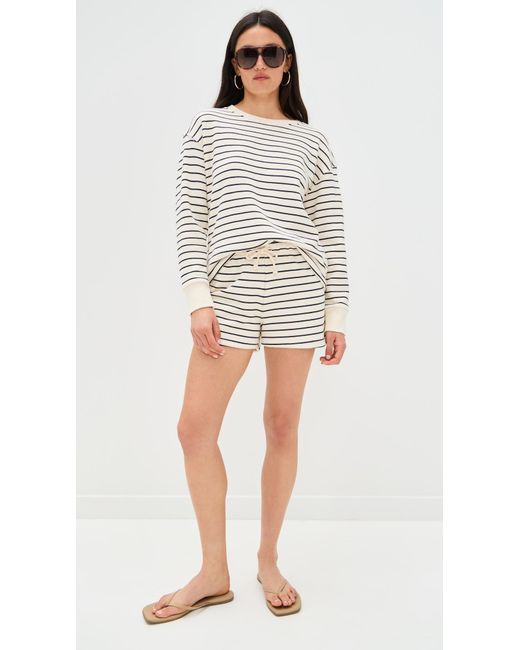 PERFECTWHITETEE Black Tyler French Terry Stripe Pullover Sweatshirt