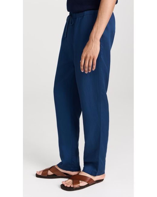 Onia Blue Garment Dyed Twill Pull-on Pants for men