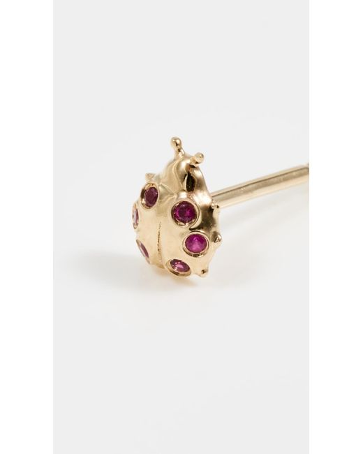 Sydney Evan Multicolor 14K Tiny Ladybug Studs