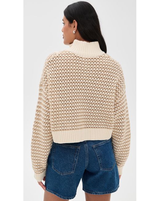 Staud Blue Cropped Hampton Sweater