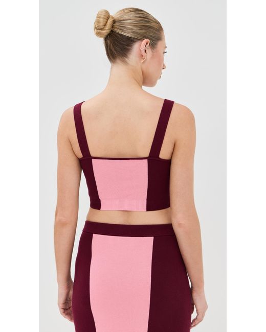 Le Bos Red Colorblocked Tank