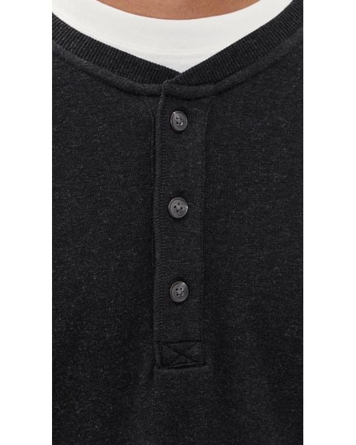 Marine Layer Black Pacifica Stretch Henley for men