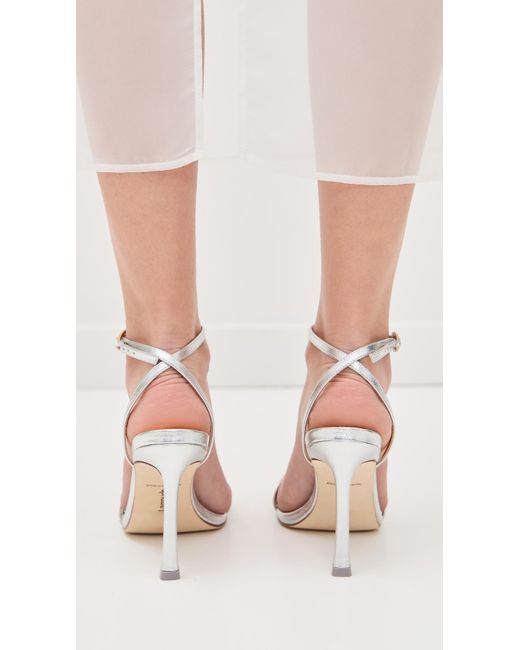 Larroude White Vesper Sandals
