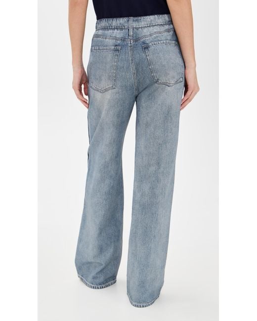 Rag & Bone Blue Miramar Wide Leg Track Pants