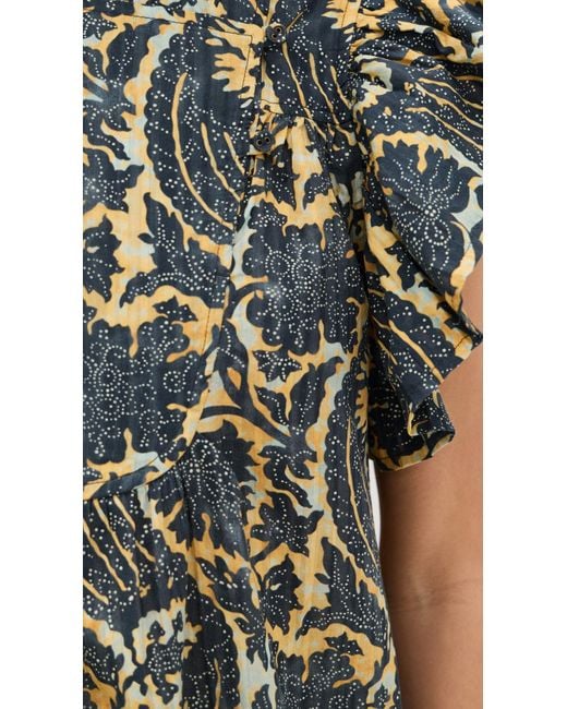 Ulla Johnson Black Sienna Flutter Sleeve Top