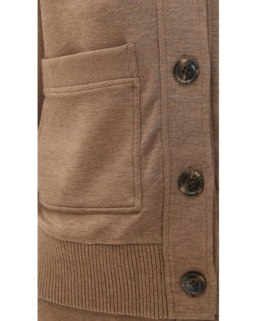 Varley Brown Sabrina Button Through Sweat