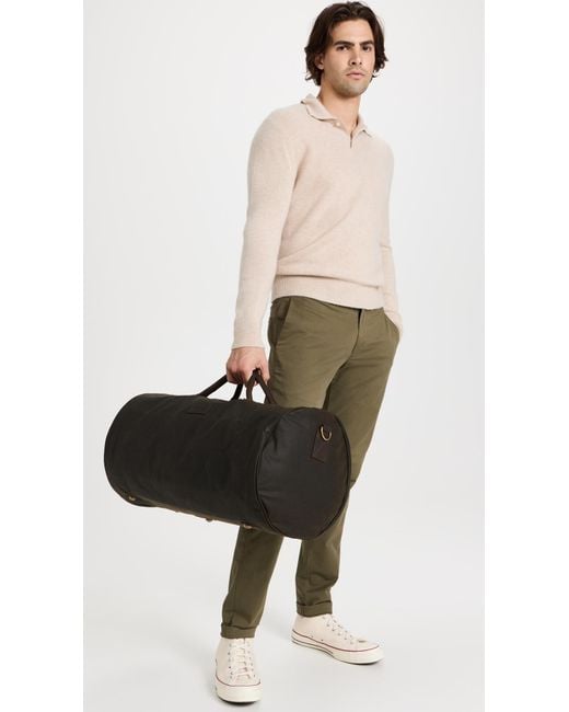 Barbour Black Wax Holdall Duffle for men