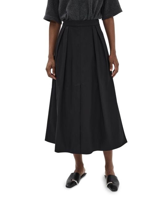 Rohe Black Wide Poplin Skirt