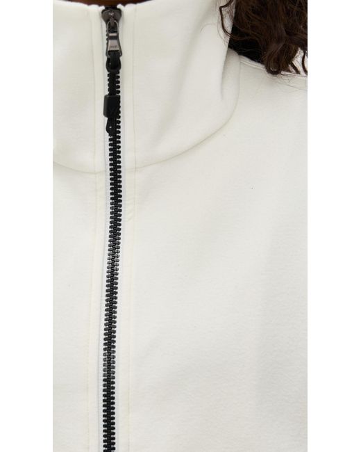 James Perse White Matte Scuba Full Zip Jacket