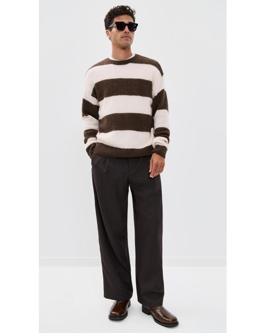 Closed Black Stripe Crewneck Jumper for men