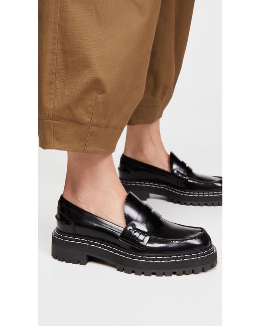 Proenza Schouler Leather Lug Sole Loafers in Black - Lyst