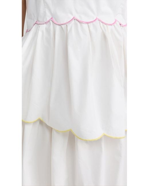 English Factory White Engish Factory Scaop Seeveess Tiered Dress