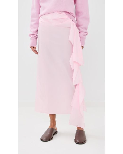 Tibi Italian Sporty Nylon Ribbon Skirt in Pink | Lyst