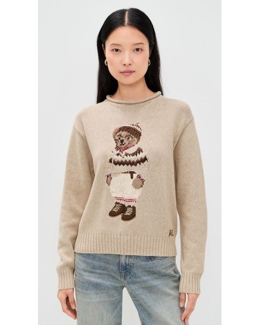 Polo Ralph Lauren Natural Long Sleeve Cotton Crewneck Pullover Sweater